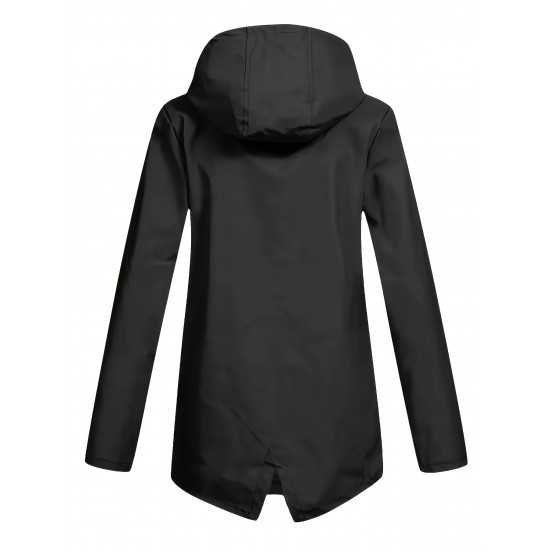 Plus Size Plush Lined Hooded Coat, Casual Long Sleeve Zipper Warm Coat For Winter, Women's Plus Size Clothing