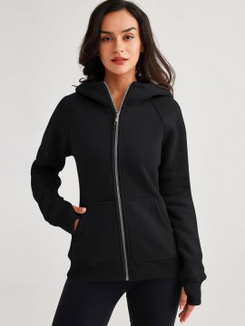 Tooluck sweatshirt outdoor cold-proof thickened fashion queen plus size women's zipper hoodie Plush jacket sweatshirt
