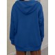 Plus Size Solid Color Zip Front Hoodie, Simple Casual Drawstring Long Sleeve Hooded Sweatshirt, Women's Plus Size Clothing